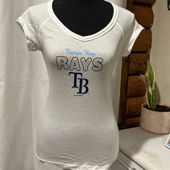 T-shirt Femme Campus Lifestyle Tampa Bay Rays - Manches Courtes, Blanc, Neuf Avec étiquette (NWT)